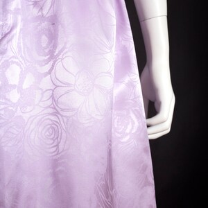 Lovely Vintage 90s Light Purple Shiny Floral Strapless Party Dress image 6