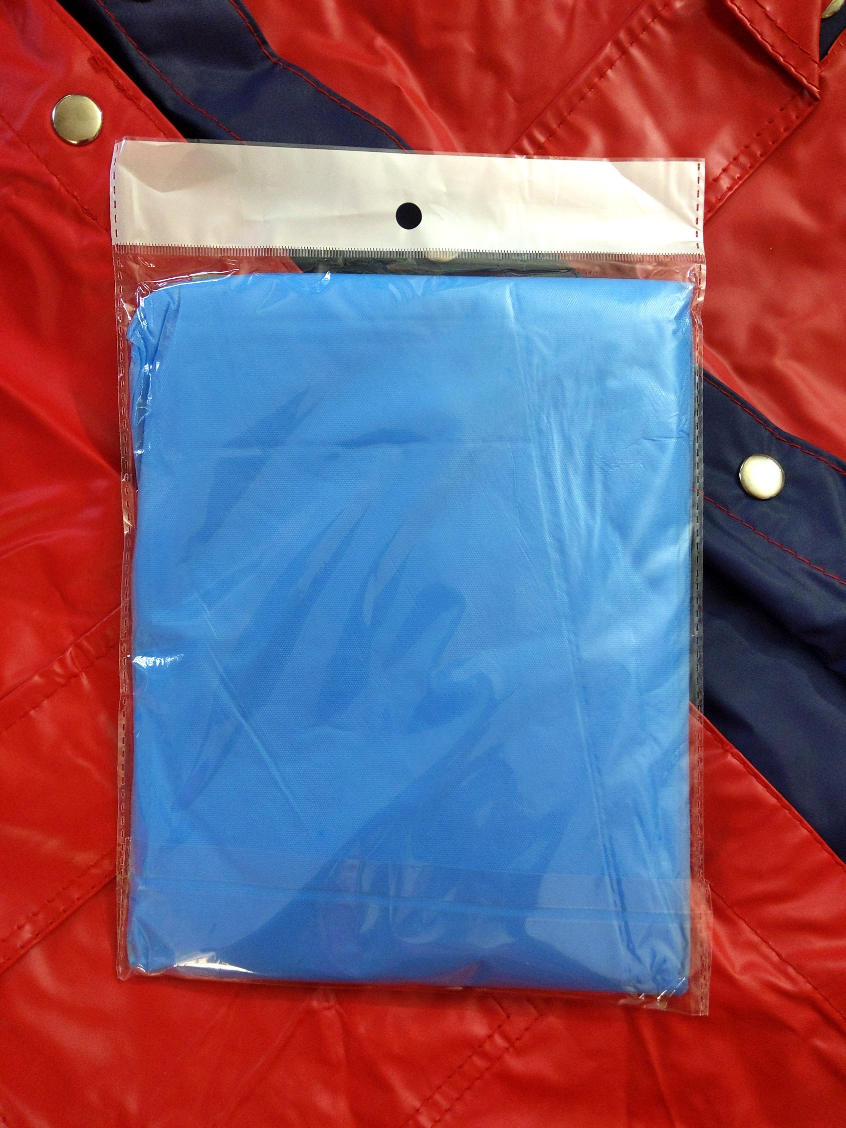 Poncho Michelin Publicitaire – PVC Bleu/rouge – Taille Unique – Neuf Sous Cellophane – RARE