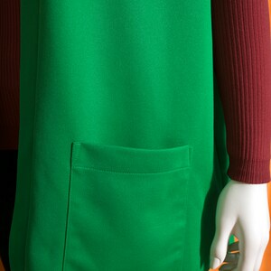 Gilet lungo in poliestere verde Kelly vintage anni '70 taglie forti con tasche immagine 5