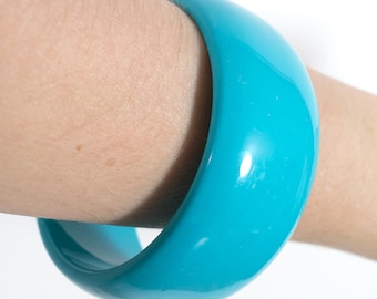 Bracciale rigido vintage anni '60, '70, '80, turchese e blu