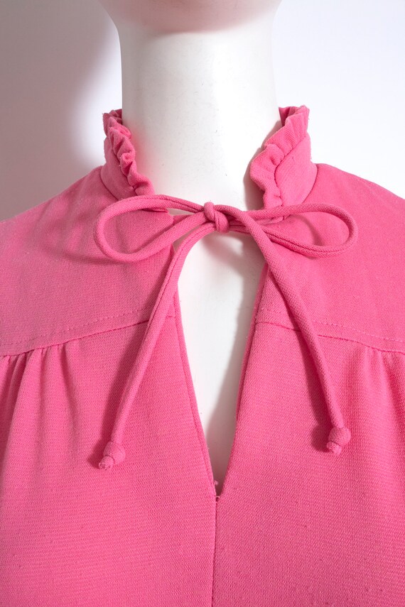 Sweet Vintage 70s 80s Pink Day Dress with Keyhole - image 4