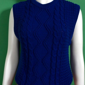 Rich Vintage 80s Deep Blue Sweater Vest Great for Layering image 3