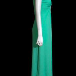 Pretty Vintage 60s 70s Light Minty Shamrock Green Colored Maxi Dress image 7