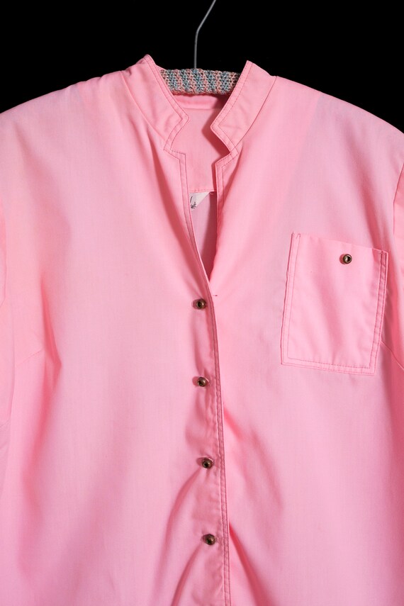 Comfy Chic Vintage 60s 70s Pastel Pink Shirt Dres… - image 4