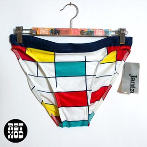 RARE Deadstock Vintage 70s 80s Mondrian Speedo Men's Swimsuit by