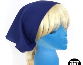 Vintage 60s 70s 80s Navy Blue Head Scarf