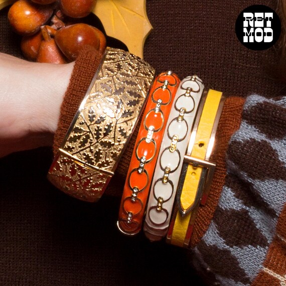 Chic White Metal Chain Link Patterned Clamper Met… - image 3