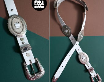 Nina Arjani Designs, San Diego. Elegant White Leather & Silver-tone Accents. Nina arjani designs medium - Gem main image 2