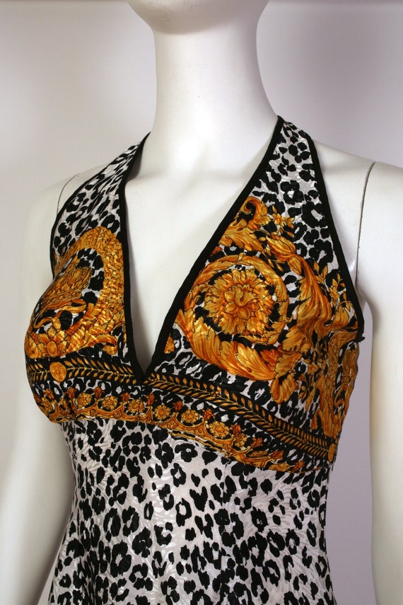 Very Baroque Vibe Animal Print Vintage 90s Halter… - image 4