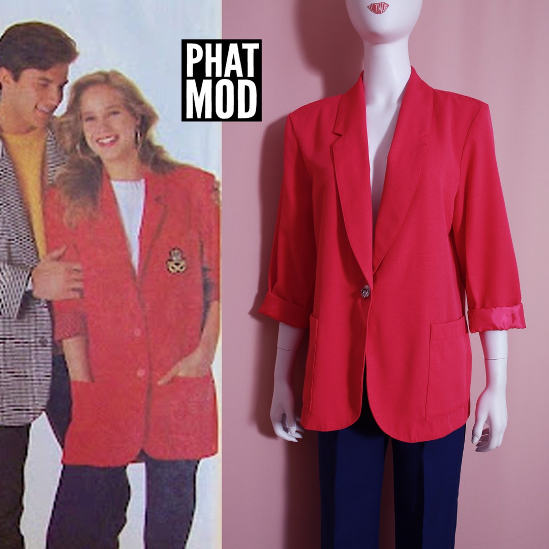 Chic Oversized Vintage 80s 90s Dark Pink / Magenta Oversized
