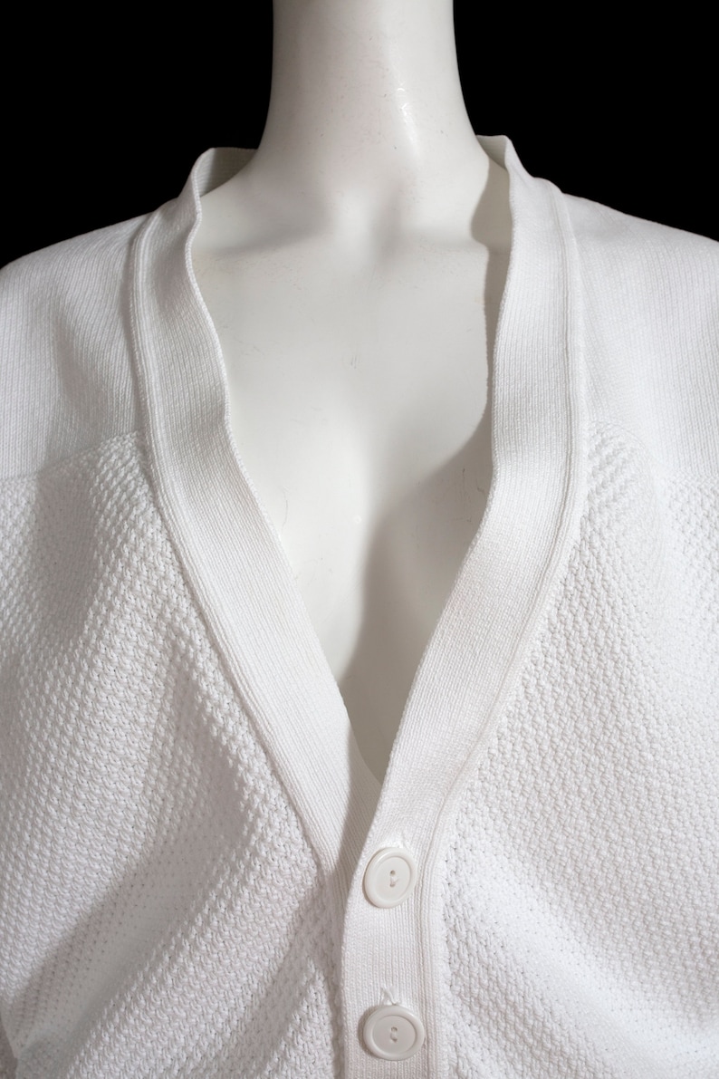 Cool Vintage 80s 90s White Oversized Vibes Cardigan Sweater image 5