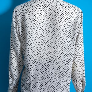 Cute Vintage 80s 90s White & Black Dots Blouse by Regina Porter image 9