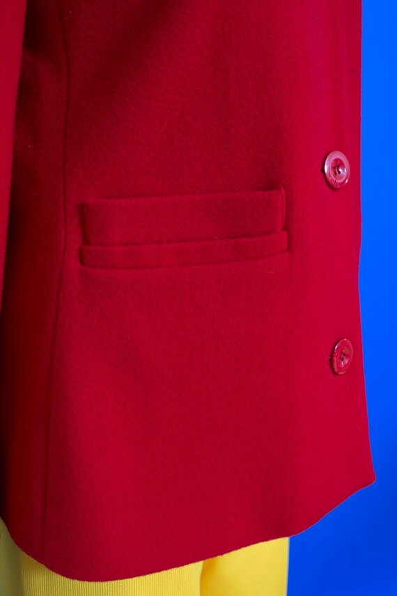 Cozy Vintage 80s 90s Red Wool Shorter Coat - image 7