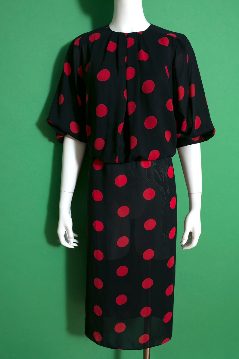 Fabulous Vintage 80s 90s Black Red Polkadot by Starlo image 6