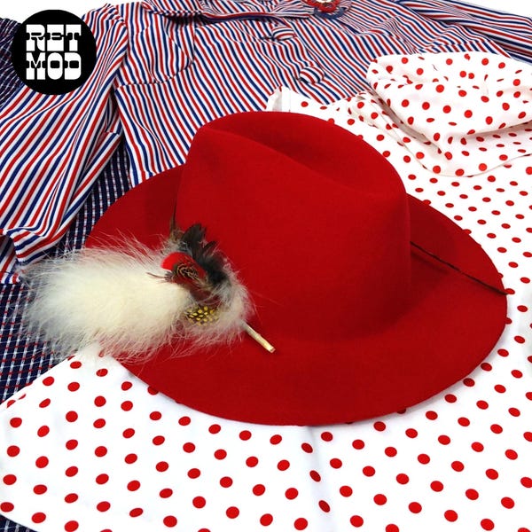 Red Felt Hat - Etsy