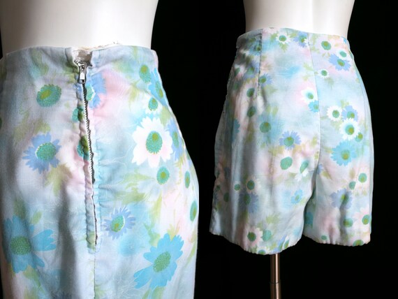 Blue and white patterned shorts hot sale