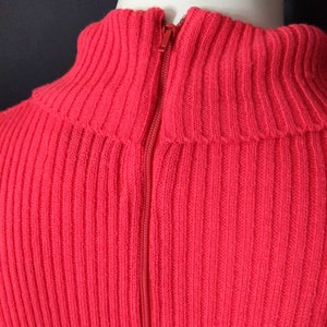 Fab Vintage 60s 70s Salmon Pink Ribbed Knit Turtleneck Sweater Top image 9