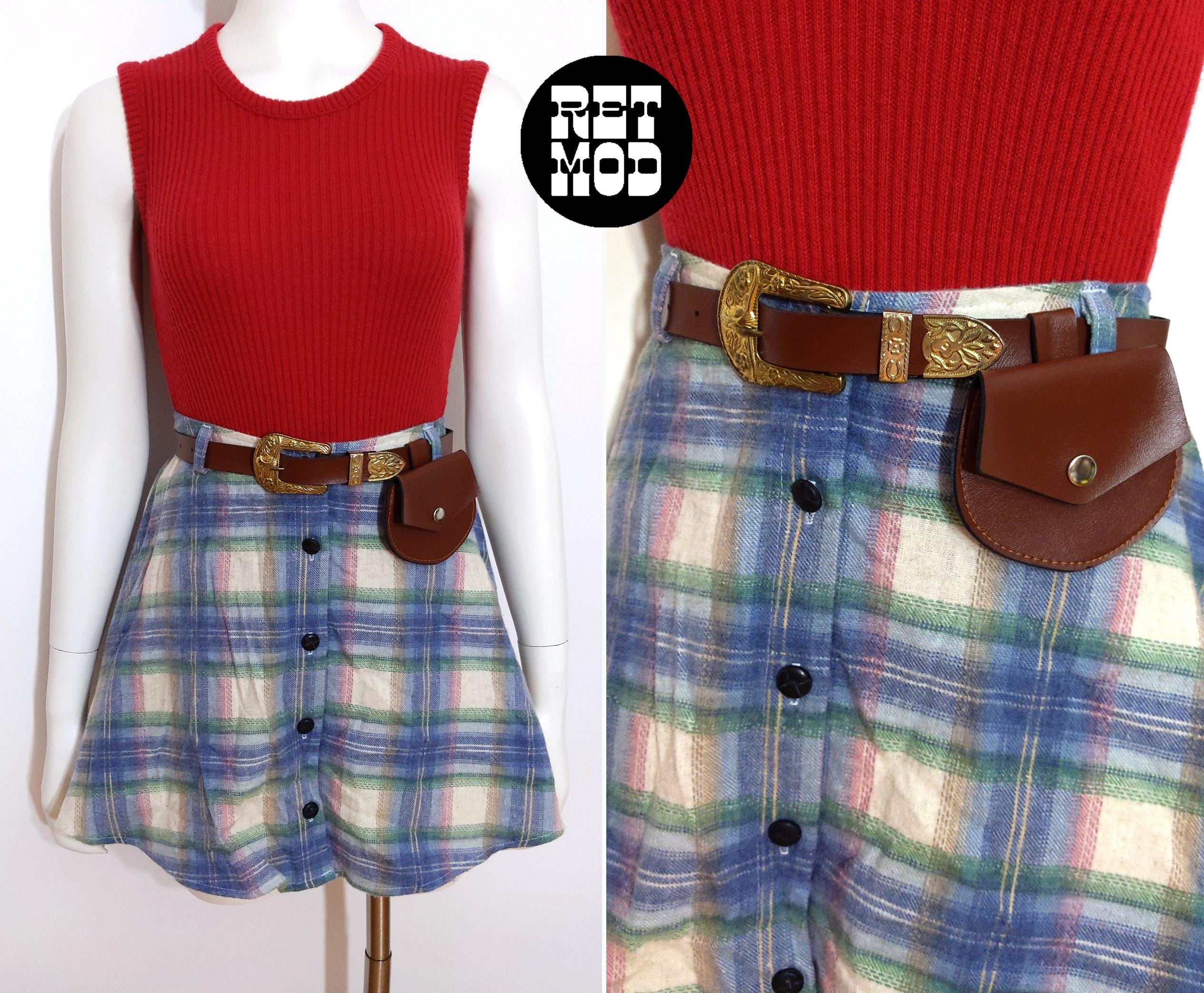 DIESEL 00s Archive Y2k Belt Design Denim Skirt Diesel A-Line