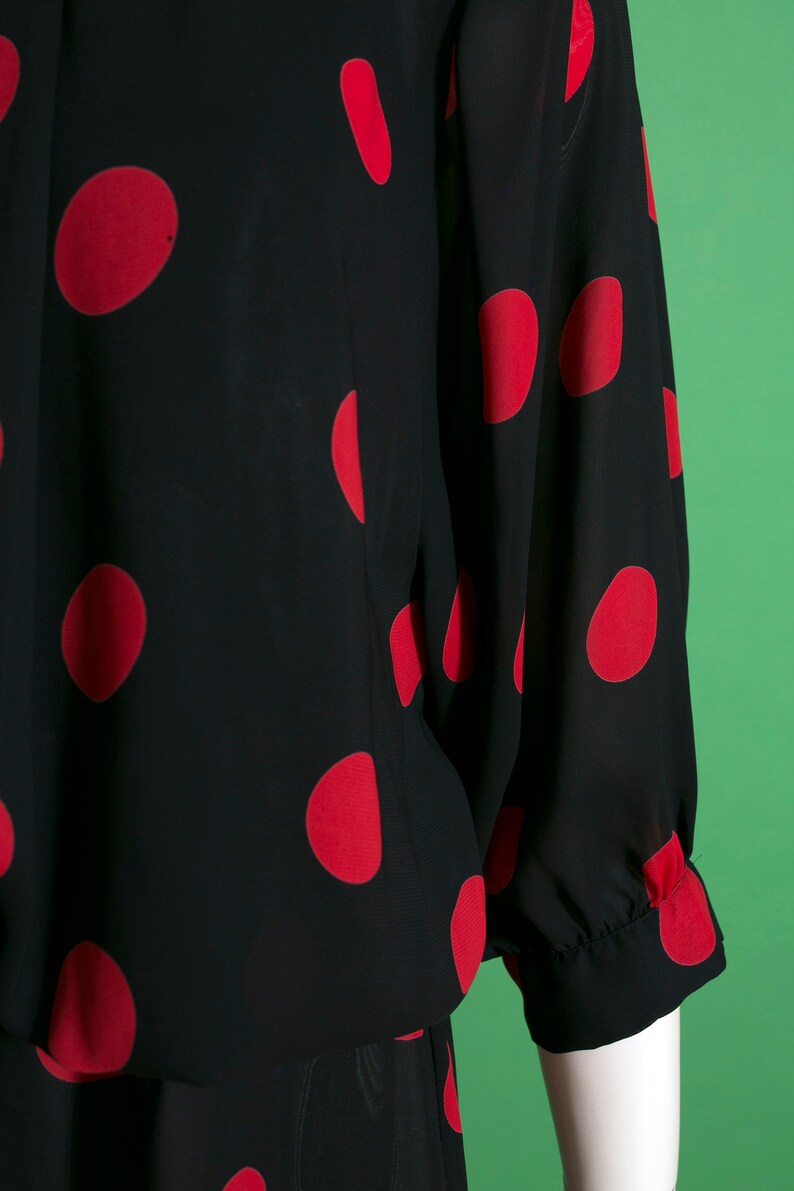Fabulous Vintage 80s 90s Black Red Polkadot by Starlo image 7