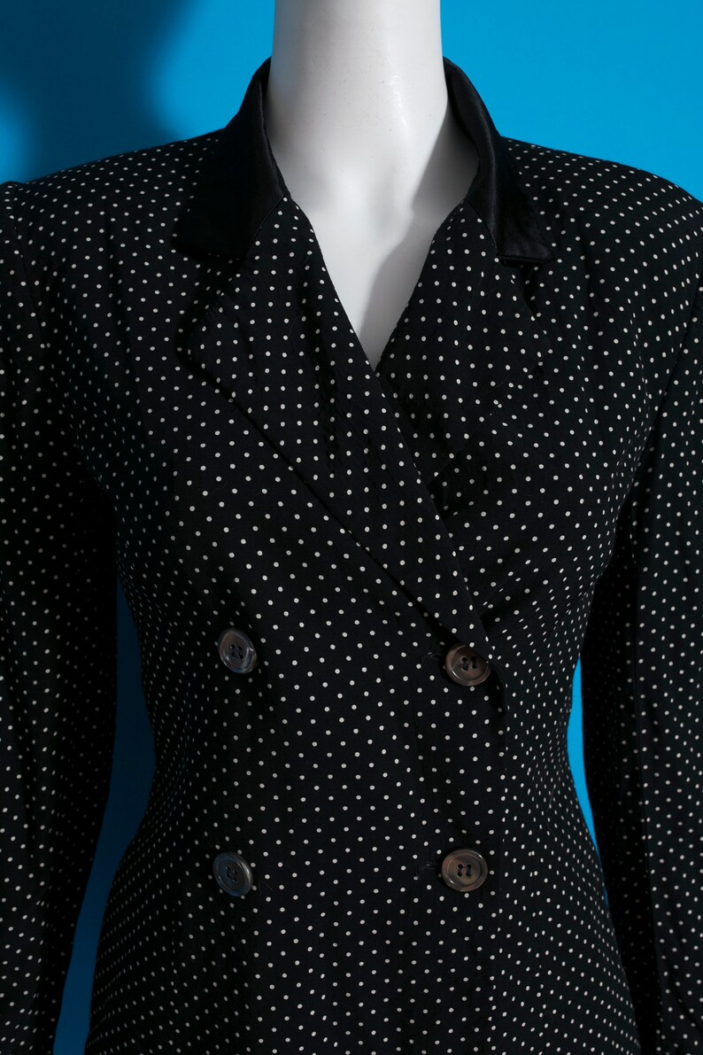 Mugler Vibes Rad Vintage 80s Black & White Polka Dot Pockets image 3