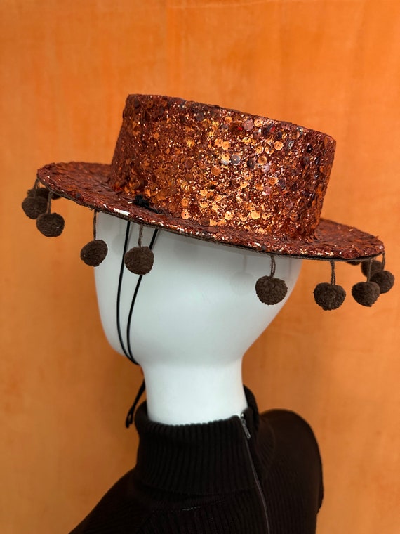 Fantastic Vintage 60s 70s Warm Brown Glitter Somb… - image 7