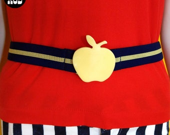 Cute Cream Apple Statement Navy Stretch Belt
