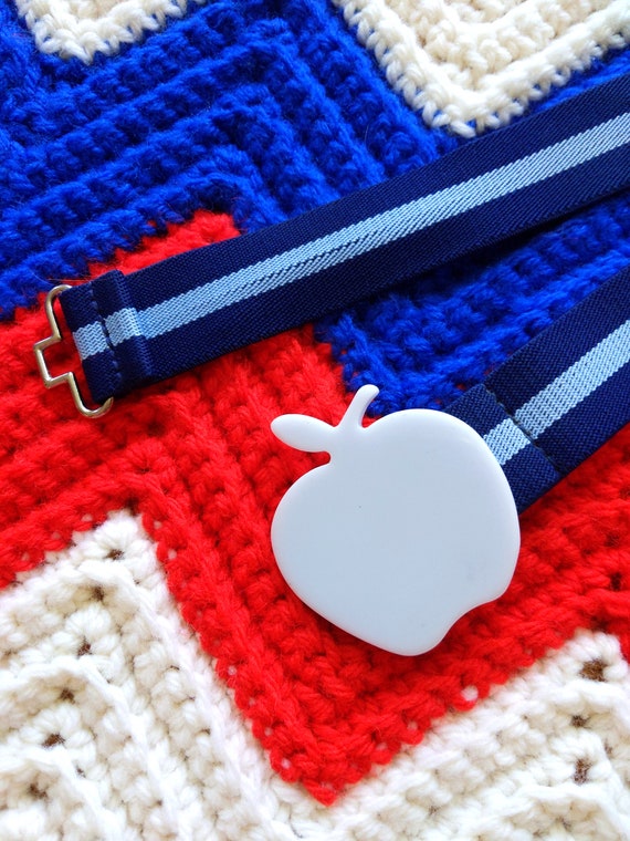 Cute Navy Blue Apple Statement Stretch Belt - image 3