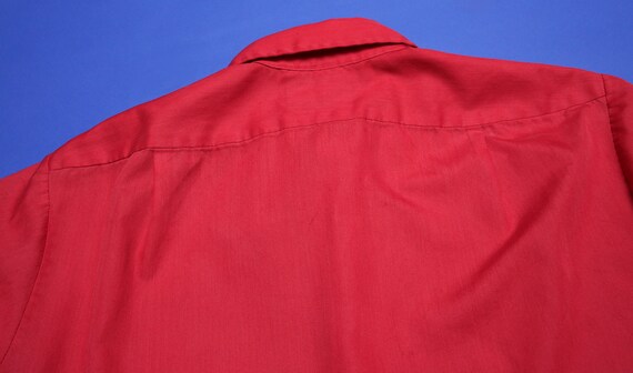 Burgundy Red Vintage 60s 70s Short Sleeve Men's B… - image 9