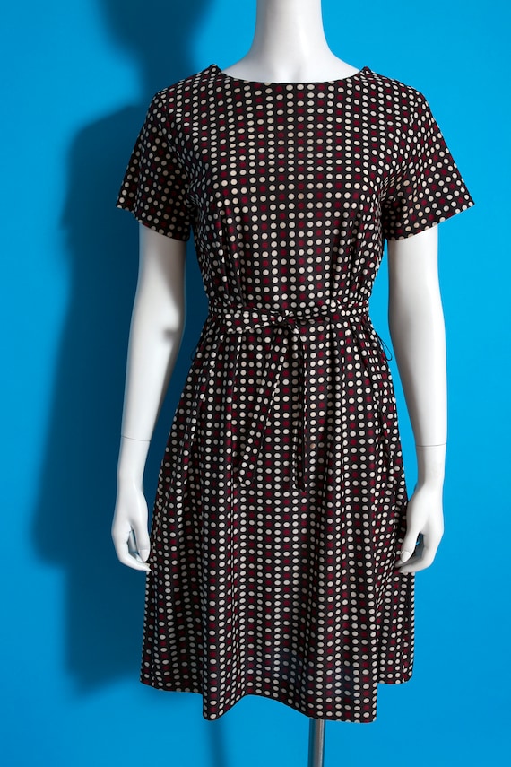 Travelers Dress - Vintage 60s 70s Dark Brown/Blac… - image 2