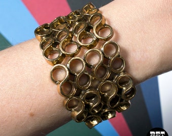 GORGEOUS Vintage 70s Gold Statement Clamp Bracelet