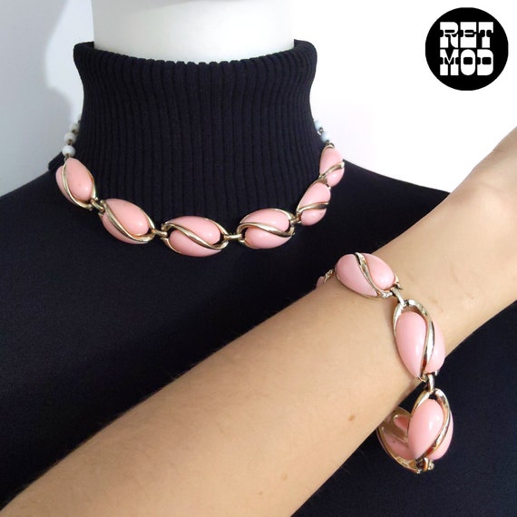 Precious Vintage 60s 70s Pastel Pink Link Necklace