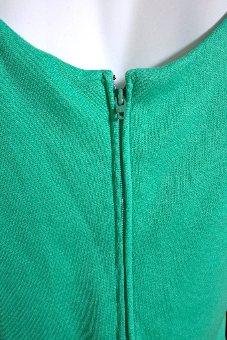 Pretty Vintage 60s 70s Light Minty Shamrock Green Colored Maxi Dress image 9