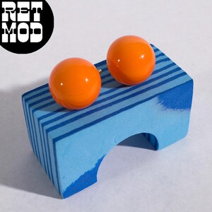 Cute Vintage 60s 70s Orange Round Earrings