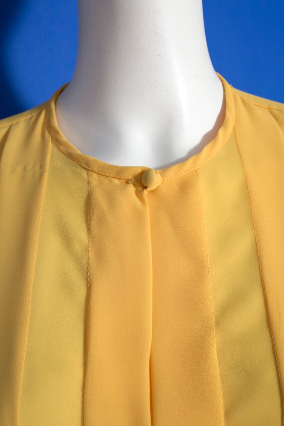 Sculptural Vintage 80s 90s Yellow Short Sleeve Bl… - image 5