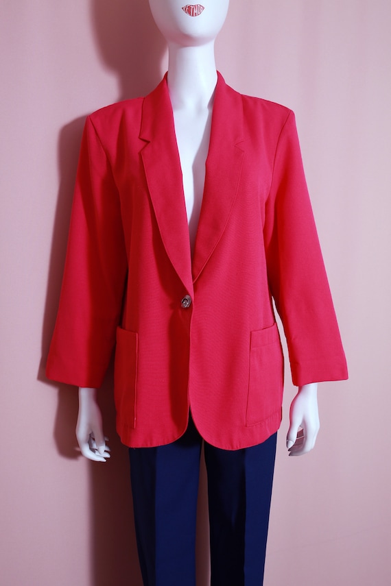 Chic Oversized Vintage 80s 90s Dark Pink / Magenta Oversized