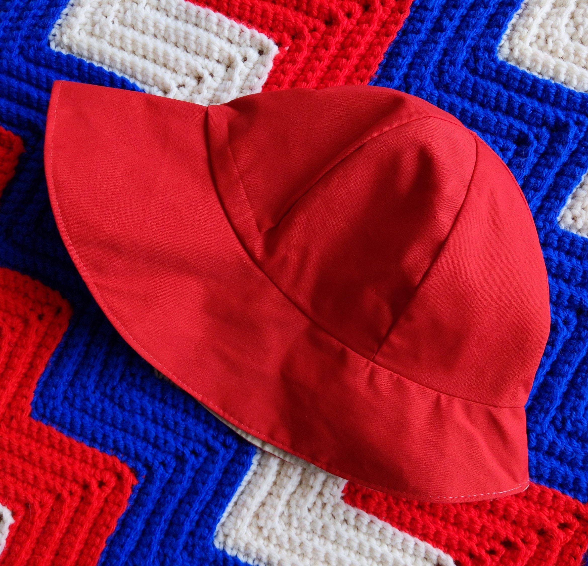 Vintage ?? 1970’s Sunhat Red/ Beige Women main image 4