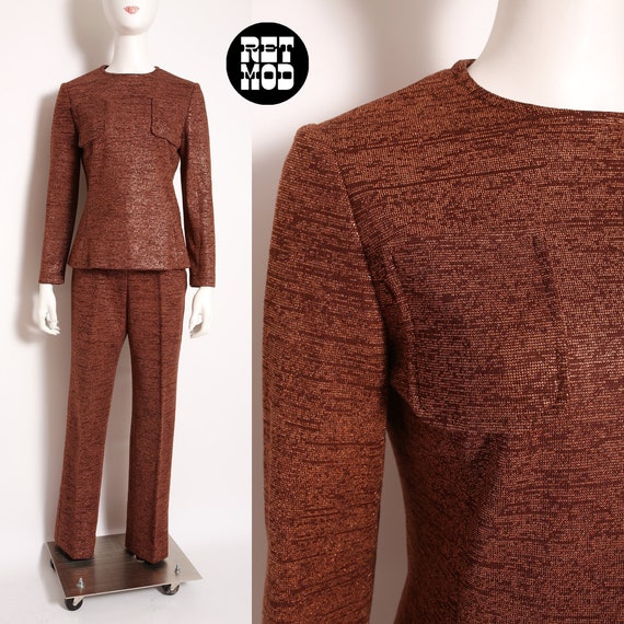 Fabulous Italian Knit Vintage 60s 70s Brown & Copp