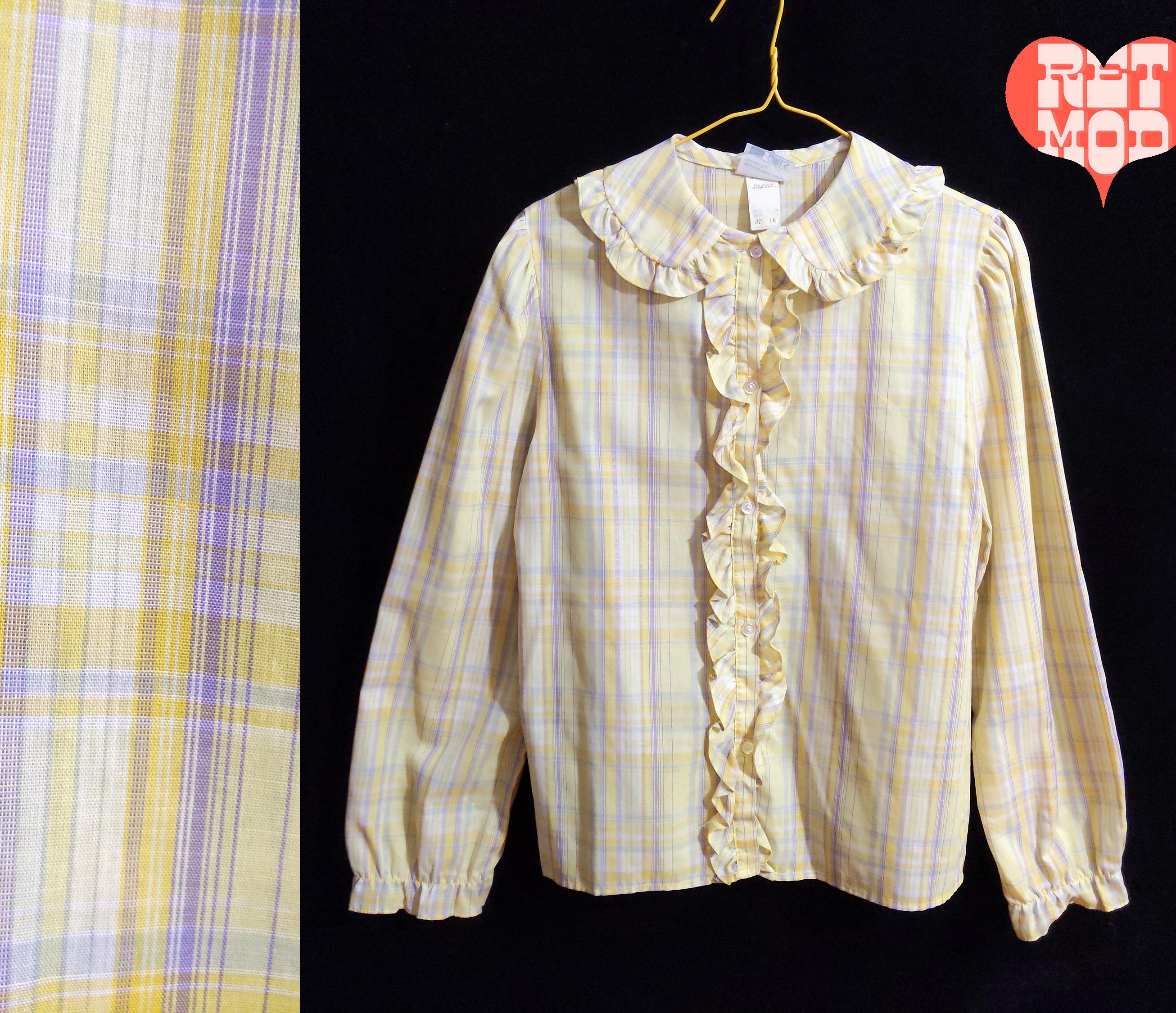 Plaid Ruffle Blouse - Etsy