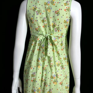 Fantastic Vintage 60s 70s Pastel Green Floral Mini Dress with Large Collar by Byer California image 9