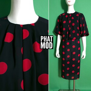 Fabulous Vintage 80s 90s Black Red Polkadot by Starlo image 1