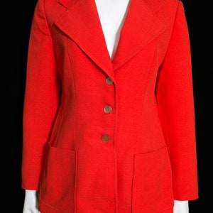 Happy Bright Orange Vintage 60s 70s Blazer image 2