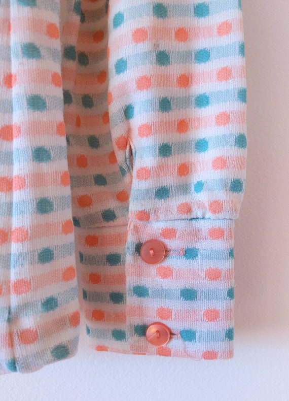Cute Vintage 70s Long Sleeve Shirt with Pink and … - image 9