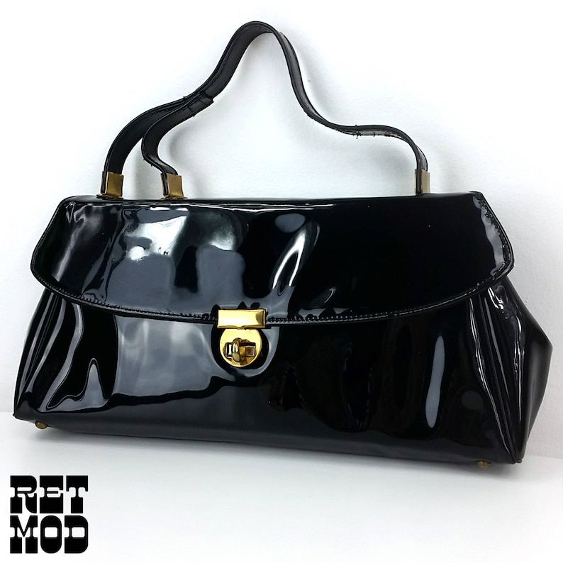 black patent leather pocketbook