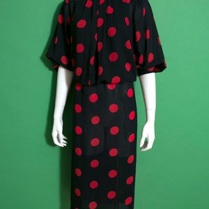 Fabulous Vintage 80s 90s Black Red Polkadot by Starlo image 2