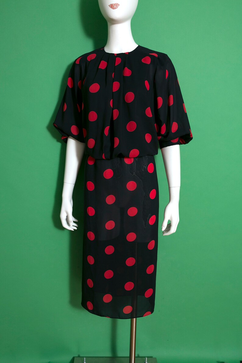 Fabulous Vintage 80s 90s Black Red Polkadot by Starlo image 2