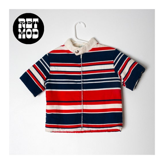 KIDS SIZE - Mod Vintage 60s 70s Red Blue White St… - image 1