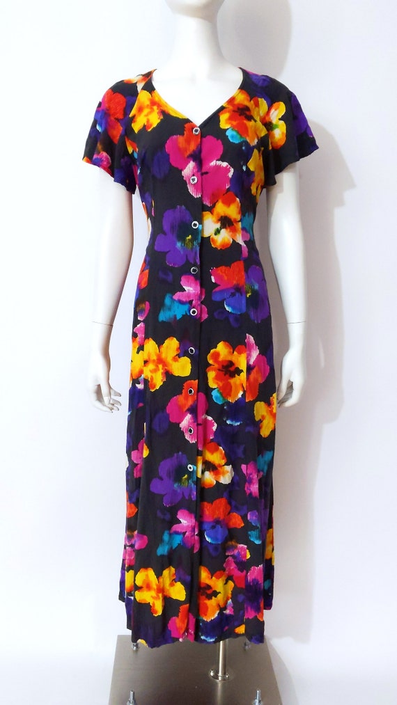 Jams World Vintage 80s 90s Long Colorful Floral S… - image 5