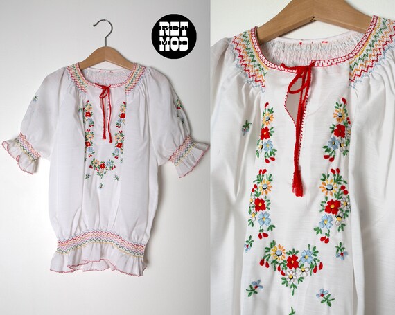 red and white peasant blouse