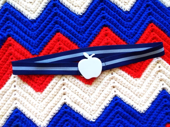 Cute Navy Blue Apple Statement Stretch Belt - image 7