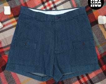 Vintage 90s does the 70s Darker Jean Shorts with Pockets